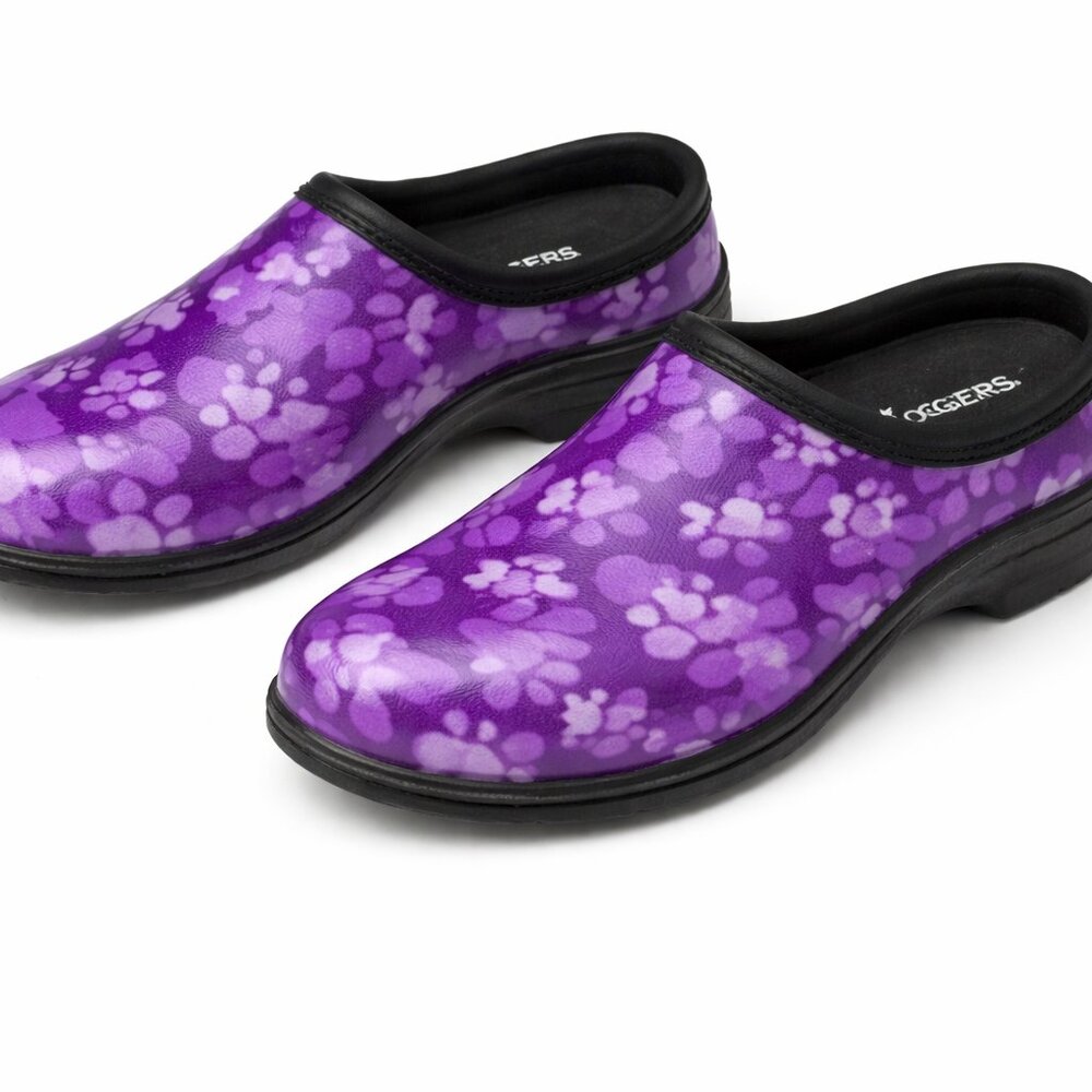 SLOGGERS Paw Print Purple Waterproof Shoes Size 6